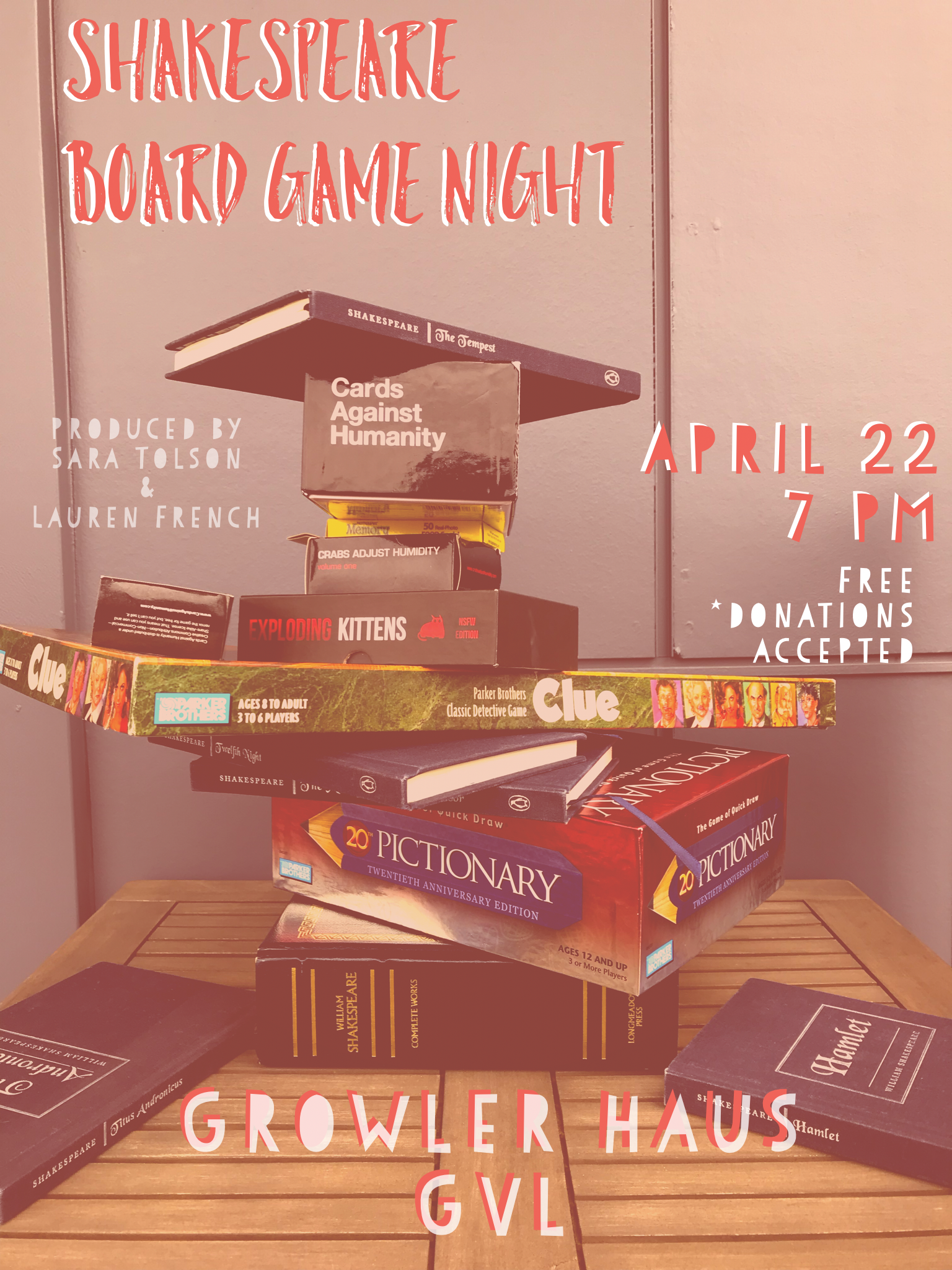 Greenville, SC: Shakespeare Board Game Night